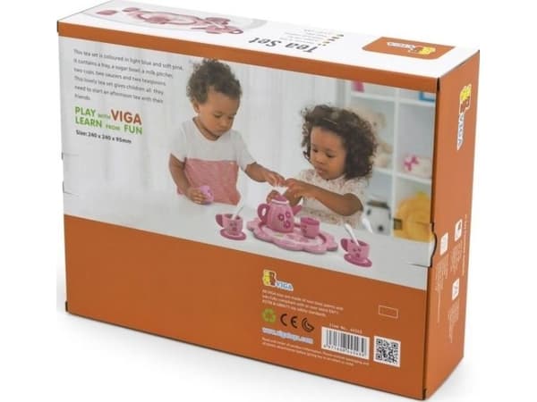 Viga 44543 te- och kaffeservis rosa blommor