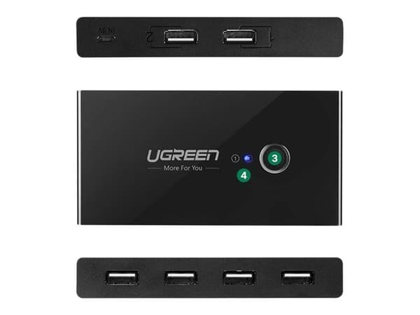 Ugreen - USB-periferdelesvitsj - 4 x USB 2.0 - stasjonær