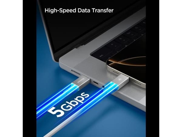 Spigen Essential EB10015CC USB-C til USB-C kabel 100W 150 cm - hvit