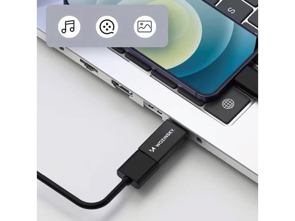 USB-adapter Wozinsky W10GY1S USB-A til USB-C svart