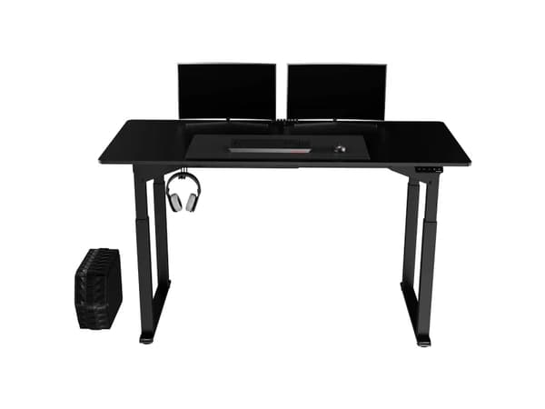 Ultradesk Uplift, Rett, Rektangulær form, Stål, Spilling, Sort, Sort