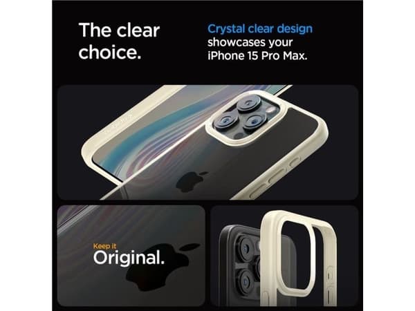 Spigen Crystal Hybrid, sand beige - iPhone 15 Pro Max