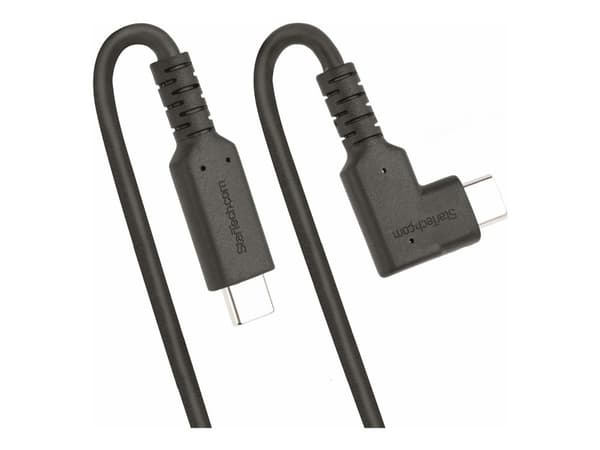 StarTech.com 3ft (1m) Rugged Right Angle USB-C Cable, USB 10 Gbps, USB C to C Data Transfer Cable, 4K 60Hz DP Alt Mode, 100W Power Delivery - 90 De...