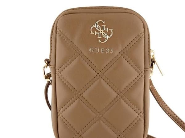 Guess Zip Quilted 4G-väska - brun