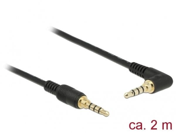 DeLOCK 85613, 3.5mm, Uros, 3.5mm, Uros, 2 m, Musta