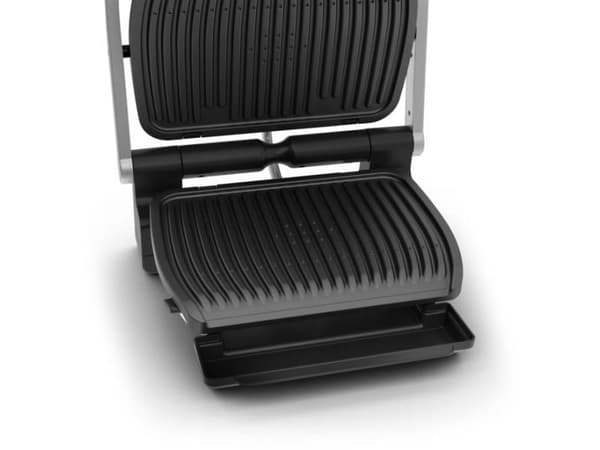 Tefal GC707D, Sort, Rustfritt stål, Rektangulær, Grid, 600 cm², Støpt aluminium, 2000 W