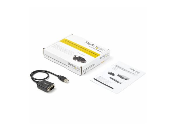 Startech USB to Serial RS232 Adapter Cable w/ COM Retention - USB Serial Adapter - Seriell adapter - USB - RS-232 - svart