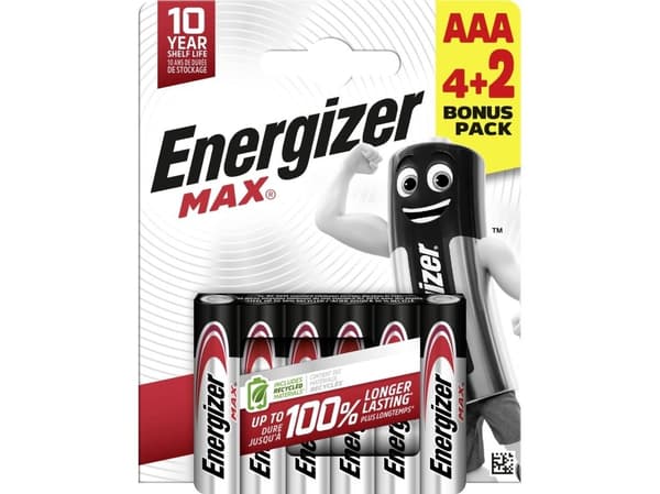 Energizer Max AAA batteri Alkali-mangan 1,5 V 6 stk