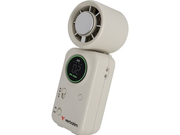 Verbatim Cool 'n' Go Ice Touch Mini Handheld Fan WhiteSilver