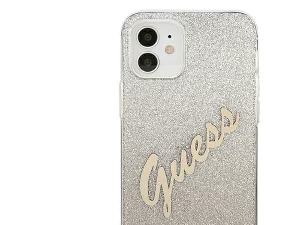 Guess GUHCP12SPCUGLSGO iPhone 12 mini 5,4" hardcase Glitter Gradient Script - gull/gull
