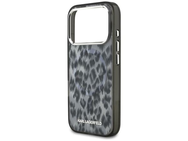 Karl Lagerfeld IML Leopard Pattern MagSafe Case for iPhone 17 Pro - Black