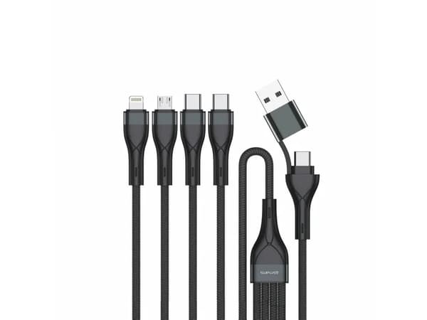 4smarts 541023, 1,2 m, USB A/USB C, USB C/Micro USB-A/Lightning, musta