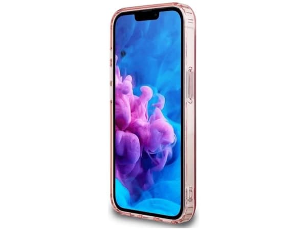 Guess IML Glitter Circle MagSafe dėklas iPhone 16e - rožinis