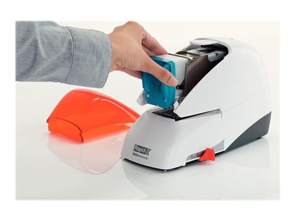 Elektrisk häftapparat, Rapid 5050E, 50 ark, vit/orange