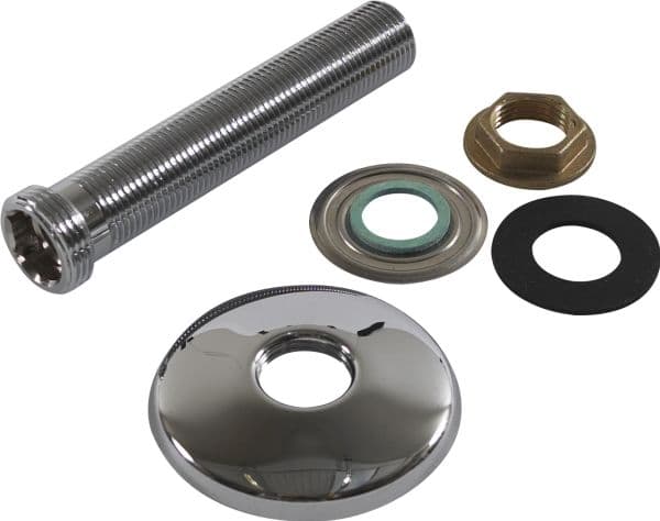 Lige tilgangsstykke 3/4"x1/2" længde 120 mm med Ø70 mm roset