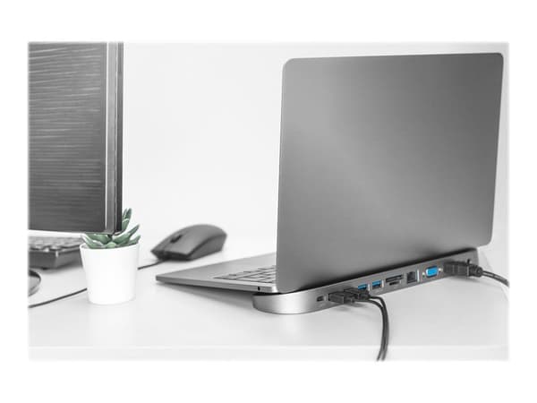 DIGITUS DA-70887 - Dokkingstasjon - USB-C - VGA, HDMI - 1GbE