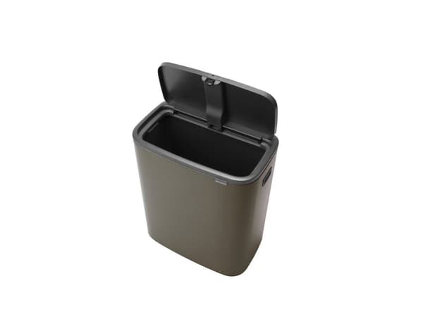 Brabantia Bo Touch Bin, 60 l, Rektangulær, Plast, Sort, Platina, Plast, 545 mm