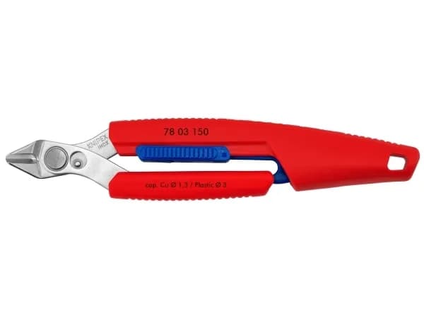 Precision Cutting Pliers Cu max Ø1.6mm, plastic Ø3mm 78 03 150 SB KNIPEX
