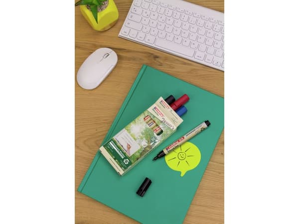 Whiteboardpenna, Edding 28 Ecoline, rund, assorterade färger - 4-pack