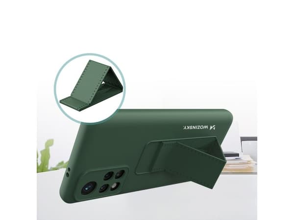 Wozinsky kortholder-deksel med stativ til Xiaomi Redmi Note 11S / Note 11 - svart