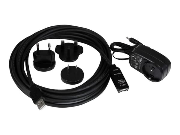 StarTech 5m USB 2.0 Active Extension Cable M/F - 5 meter USB A Male to USB A Female USB 2.0 Repeater / Extender Cable - Black - 15ft (USB2AAEXT5M) ...