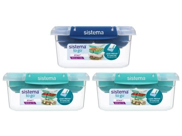 Sistema - Ecommerce 3-pack Stax To Go 3 x 1L rektangulära