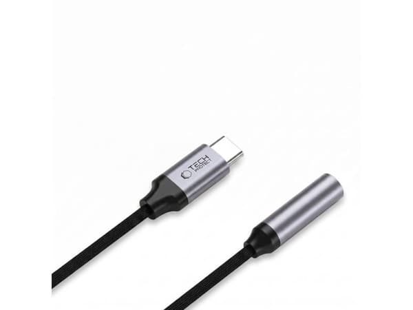 Adapter AV Tech-Protect TECH-PROTECT ULTRABOOST ADAPTER USB-C TO MINI JACK 3.5MM DAC IRON GREY