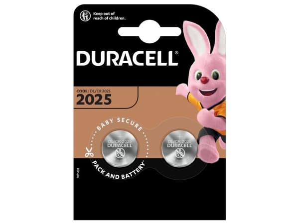 Duracell batteri, Electronics CR2025, 2 stk.