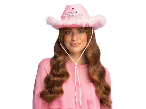 Rosa cowboyhatt med LED-ljus