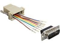 DeLOCK 65432, Sub-D 15p, RJ45, Musta, Harmaa, Hopea