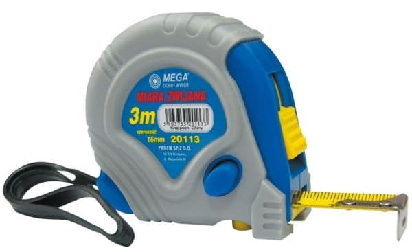 Måttband Mega 10x32 mm, gummikåpa, klass II