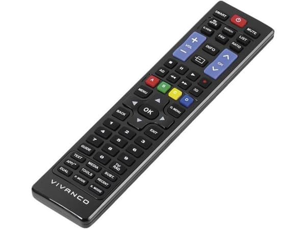 Vivanco VVREMOTESAM, TV, IR trådløs, Tryk på knapper, Sort