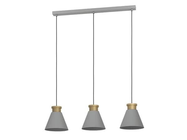 EGLO TWICKEN LANGBORD 3 lyskilder E27 grå/gull