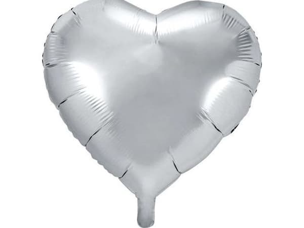 Folieballong Hjärta, silver