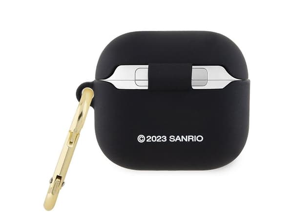 Apple AirPods 3 Hello Kitty Silikoni 3D Kitty Head (HKA33DKHSK) kuulokekotelo musta