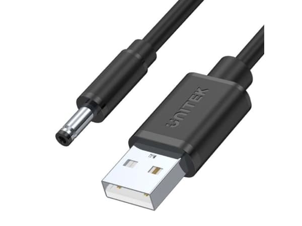 Unitek-USB-virtakaapeli - DC 3,5/1,35 mm liitin