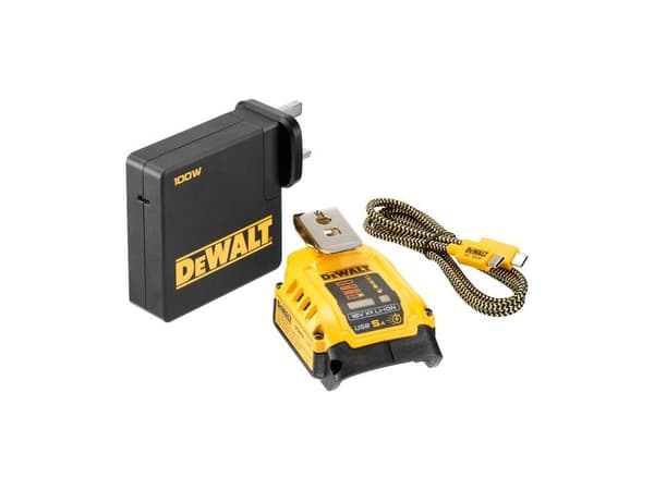 DeWALT DCB094K - Strömadapter - 5 A - 2 utdatakontakter (USB, USB-C)
