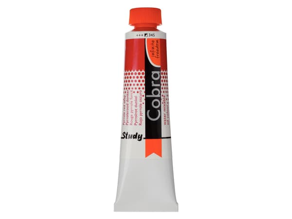 Cobra Study vattenblandbar oljefärg, tub Pyrrole Red Deep 345