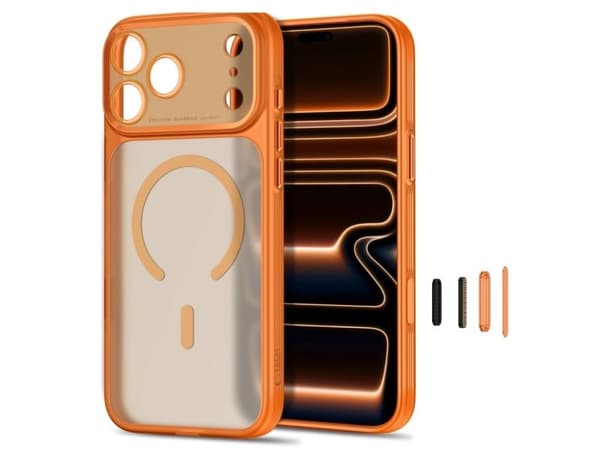 Tech-Protect MagPrime MagSafe CC Case for iPhone 18 Pro Max / 17 Pro Max - Matte Orange