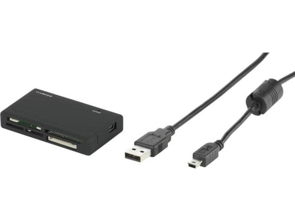 Vivanco VVCARDREADERK, MMC, MS Duo, MS Micro (M2), MS PRO Duo, Memory stick (MS), MicroSD (TransFlash), MiniSD,..., Musta, USB 2.0, 1 kpl, 236 mm, ...