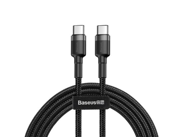 Baseus Cafule, 2 m, USB C, USB C, 0,48 Gbit/sek, Svart, Grå