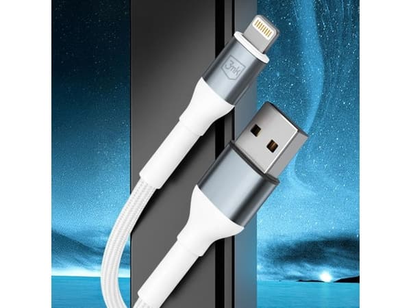 3mk Hyper Cable N-SERIES USB-A / Lightning 1 m QC 3.0 5V/2,4A 12W - vit