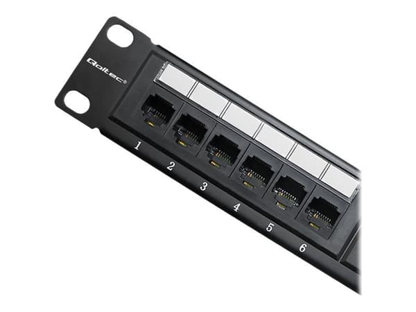 Qoltec - Patch-panel - CAT 5e - UTP - RJ-45 X 24 - svart