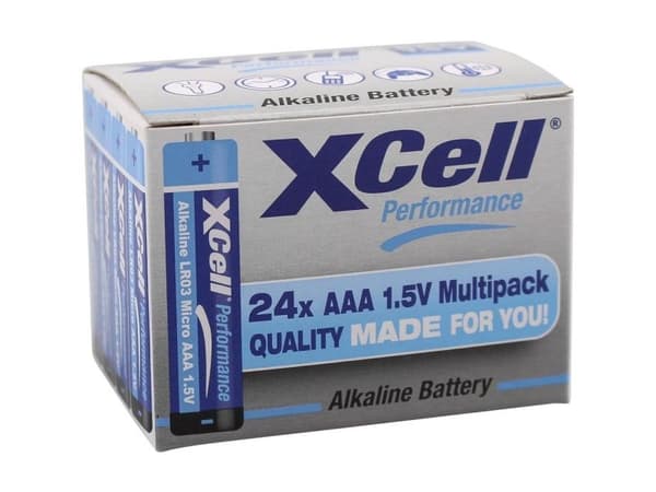 XCell-batteri Performance LR03 Micro AAA 24 stk i eske
