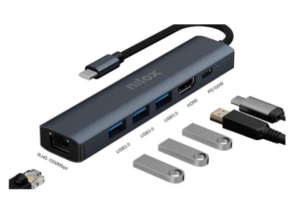 Nilox NXDSUSBC06, universal, USB typ C, grå