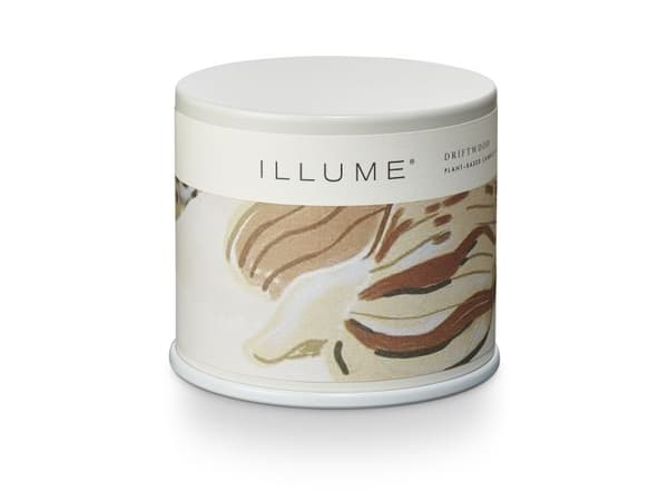 ILLUME Driftwood vanity tin duftlys hvit