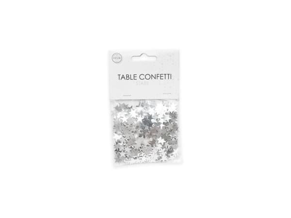 Sølv stjerne konfetti, 14 g