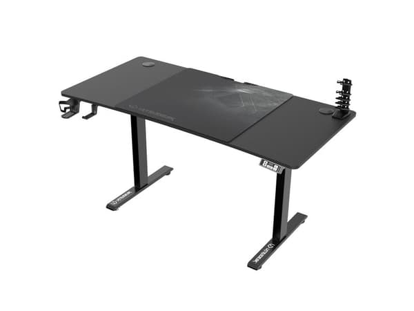 Ultradesk Level V2, Rett, Rektangulær form, Stål, Spilling, Sort, Sort