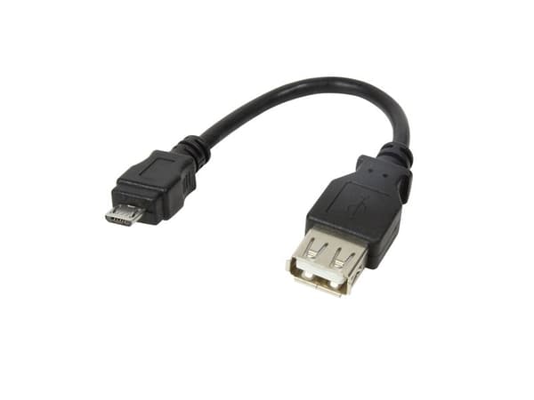 LogiLink AU0030, Micro-USB B, USB A, Sort