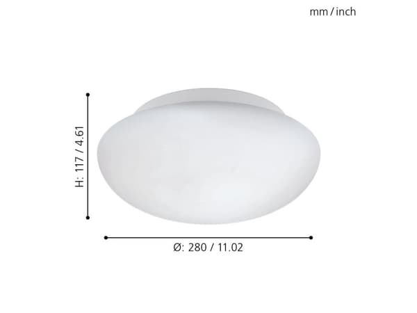 EGLO 81636, 1 lampor, E27, IP20, Vit